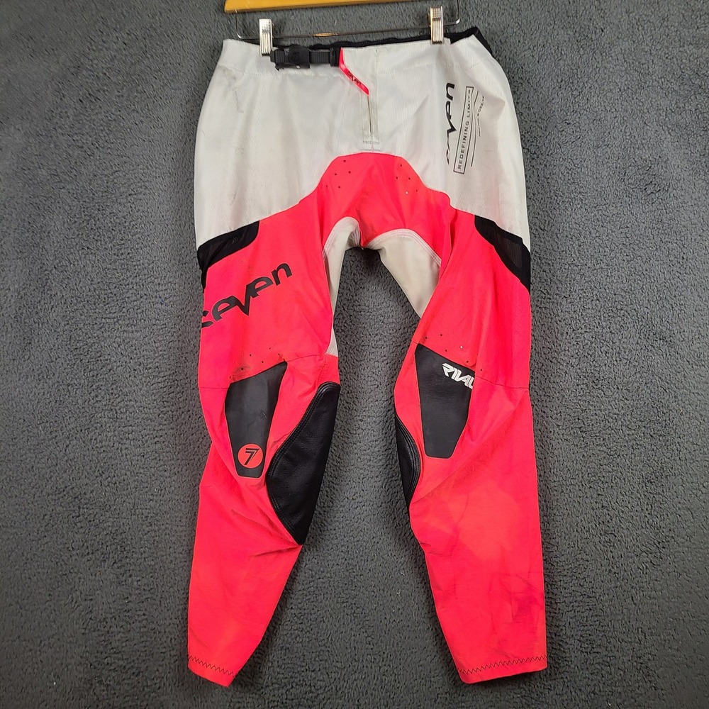 Seven MX Rival Trooper Motocross Pants Red White Mens Size 34